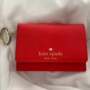 Red Kate Spade Key Card ID Wallet
